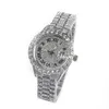 Relógios de pulso The Bling King Womens Assista Baby Pink Dial Iced Out Quartz Relógio Luxo Luxo de Luxo Pulso à prova d'água Tamanho pequeno para mulheres D240417