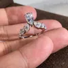 Cluster Rings Platinum Pt950 Ring Women Wedding Party Anniversary Engagement 1 2 3 4 5Ct Water Drop Pear Marquise Moissanite Diamond