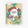 Spiral Notebook regeerde papieren hardcover dagboek met schattige sneeuwman Santa Claus Man For Kerst Kids Friends Gift School Party Gunsten