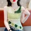 Women's Tanks Summer Cut-out Crochet Knitted Vest Female Green Irregular Love Short Resort Style Premium Camisole