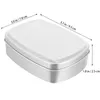 Lagringsflaskor 2 st Square Aluminium Box Food Tray Container Aluminium Case Travel Cosmetics