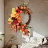 Decoratieve bloemen seizoensgebonden herfst krans levendige oogst mini pompoenen bessen sier decor voor voordeur home thanksgiving outdoor