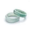Rings de cluster natural uma carga para homens e mulheres Shank Myanmar Jade Hidratante Bracelete Anel Verde