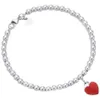 Luxury Bracelets T Chains Bangle Love Heart Enamel Pendant Hand Chain Female S925 Silver Girl Friend Handchains Ladies Bracele DSBG