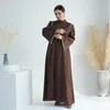 Abbigliamento etnico 2024 Diamond di Eelgant Abayas For Women Satin Maxi Party Dress Dubai Turchia Kaftan Abaya Eid Ramadan Islamic