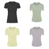 Crewneck L_156 T-shirt Yoga Tops Mesh Ing Ice-Feel Sweatshirt respirant Shirts à manches courtes