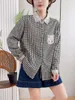Women's Blouses Mori Kei Clothing Plaid Shirts South Korea Fashion Vintage Patchwork Cartoon Embroider Blouse Check Shirt Tops