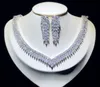 Ny lyxig droppformad zirkonformhalsband Kvinnor Pendant Set High Quality Party Wedding Jewelry6338520