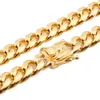 Wholesale Hip Hop 14k Gold Cuban Chain Thick Cuban Chain Miami Cuban Link Chain Gold Necklace Stainless Steel Jewelry