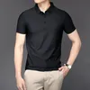 Summer Ice Silk Cotton Polo Shirt Men High Quality Plusstorlek Kort ärm toppar andningsbara affär Polos Mens Casual T-shirt 240409