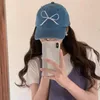 Ball Caps INS Designer Bow Broidered Baseball for Women Show Face Face Small Spring and Summer Fashion rétro Denim Chapeaux pour hommes Gorra