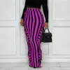 Slim Sexy Ladies Long Skirt Striped Fringe Bag Hip Tight Pencil Skirt Autumn And Winter Casual African Womens Clothing 240412