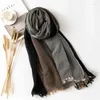 Scarves Designer Patchwork Men Scarf Cotton Linen Autumn Winter Men's Warm Neckerchief Pashmina Casual Male Bufandas Shawls