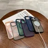 CD Grain Magnetic Wireless Charging Cases For Iphone 15 14 Plus Pro Max 13 12 11 Skin Feel Hybrid Hit Color Hard PC Plastic TPU Frosted Matte Luxury Magnet Phone Cover