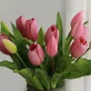 Decorative Flowers 1 Bouquet Simulated Tulips With 7 Fake Tulip For Wedding Decor PU PVC Artificial Flower Multiple Styles