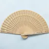 Decorative Figurines Hand-made Antique Craft Fan Vintage Hollow Incense Wood Lady Folding Chinese Style Carving Printing Decoration