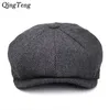 Peaky Blinders Men Berets Hat herfst Nieuwe vintage Herringband Octagon Cap Women039S Casual Pumpkin Hat Gatsby Flat Beret Hats Y27002803