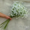 Decorative Flowers 10PCS/bunch Artificial Gypsophila Lavender Magnolia Flower Fake Silk Wedding Party Bouquet Home Decor Table Decoration