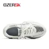 Casual Shoes Ozersk Fashion Women Microfiber Leather Lace Up Mesh Breattable Sneakers Athletics Sport Running Storlek 35-42