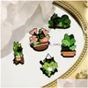 Broches broches plantes en pot émail broche broches esthétique badges de revers mignons cool pour sac à dos