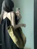 Robes décontractées Femme Sumy Sexy Robe ajustée en vrac Lady Spaghetti Strap sans manches Couleur massif Vestidos en mousseline de soie