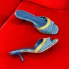 2024 Donne Denim Heels Sandals Neo Revival Designer Sandals Denim Mule Eleganti Sandalo Sandal di alta qualità Eleganti Sandali di alta qualità