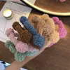 Bandas da cabeça Aishg coreano fofo de lã de lã Banda de cabelo urso orelhas insera larga-abrangente colorido de cabeça de cabeça de cabelos femininos acessórios para cabelos Y240417