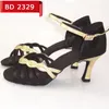 Scarpe da ballo da sala da ballo da donna latino bdsasa bd 2329 nero oro nero morbido indossare tallone danzante anticrido