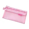 Storage Bags Large Capacity Simple Color Pencil Case Student Exam Series Hand Account Net Yarn Transparent Stationery Supplies Bag