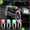 Decorative Lights 4 Pcs Wheel Cap Car Tire Tyre Air Vae Stem Led Light Er Accessories For Bike Motorcycle Waterproo Drop Delivery Mo Dh6Eo
