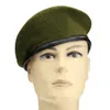 Berets OVTRB British Military Berets with Leather Sweatband Adjustable Mens Army Wool Beret Party Hat d240417