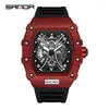 Polshorloges Sanda Square Shi Ying Luminous Calendar Fashion Casual Men's Watch Hollow Cool