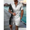 Suisses de survêtement masculines Style Tracksuit Suit de haute qualité Shorts d'été décontractés 2 pièces 3D Print Shirt Luxury 2023 Male Drop Deli Dhvue