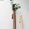 Nordic Minimalism Massive Holzwand Vase Hydroponic Blumenpflanztopf Flasche Chinese Traditionelle Zen Vasen Home Dekoration 240409