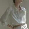 Blouses de femmes Femelle Spring and Automn Style Light Mature Wind Sœur Royale Salite Salt Blanc Shirt French Gentle Top