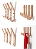 Crochets en bois créatifs serviettes de serviette de serviette de serviette Chêne en bois en bois Crochets muraux porte-clés de porte de rangement de porte de rangement 7460482