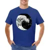 Polos de polos masculinos Black and White Great Wave Camise