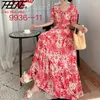 Casual Dresses Women's Summer Dress Robe Floral Korean Long Vintage Cotton Bohemian Vestidos Para Mujer In