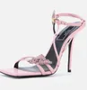Italie Design x Dua Lipa Sandals Chaussures Femme Butterfly Talons hauts Sandal Cuir de cheville Pumps Porce de mariage Dame Elegant Walking EU35-43 Boîte d'origine