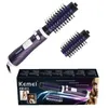 Kemei 2in1 Air Air Spin Brush Kit لتصميم فرشاة مجفف الشعر 2 فرشاة الشباك القابلة للفصل التلقائي الجولة 240327