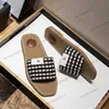 2024 Luxury Sandals Famous Designer Women Slippers Woody Flat Mules Slides Straw Platform brand Shoes Embroidered Linen High Heel Sandale Espadrille Wedge Sliders