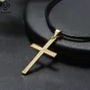 Rinntin 925 Sterling Silver Simple Cross Ciondolo per donne uomini Pure Silver Fashion Religio Christian Religioso Gift SNMN01 240409