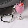 Tornari percorsi di moda in resina creativa tazza portachiavi bevande alla frutta tazza portachiavi di simulazione a ciondolo succo di succo di succo per auto per le borse derini di ornament y240417