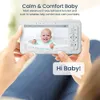 BabySense 5 HD Scrit-Screen Monitor de bebê com 2 câmeras, luz noturna, áudio de mão dupla, zoom 4x, visão noturna e bateria de longo alcance