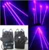 Nuovo arrivo 2 pezzi Violet Laser Gloves Dancing Stage Show Light con 4 PC Laser e LED Palm Light per DJ ClubPartybars8257444