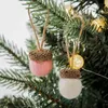 Christmas Decorations 6pc Decoration Accessories Wool Felt Ball Pine Cone Acorn Pendant DIY Wreath Material Party Xmas Tree Hanging Ornament