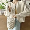 Cordon 2024 Fashion boho artisan tissé crochet crochette bourse baquet top-handle hands sacs plage décontracté se solid creux sacs d'épaule