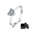 Smyoue Heart Cop 052ct Anello di fidanzamento reale Solitaire Spolkling Simulato Diamond Wedding Cand for Women 925 Silver 240417