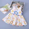 18 -jarige meisjes kleding zomer mode casual kinderen slip rok kinderen kleding bloemen schattige baby camisole jurk 240413