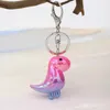 Keychains Lonyards mignon dinosaur Keychain Nouvel Gradient Trendy Couleur acrylique Anime Cartoon Keychain Femmes Bijoux Boys Filles Giade D240417